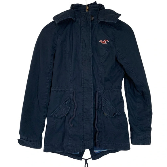 Hollister All Weather Full Zip Hooded Women’s Size XS Blue Comfort Casual Warm - Picture 3 of 16